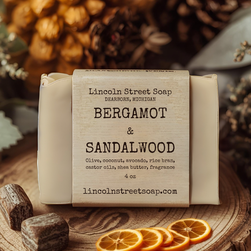 Bergamot & Sandalwood Soap – Earthy Citrus Aromatherapy Bar