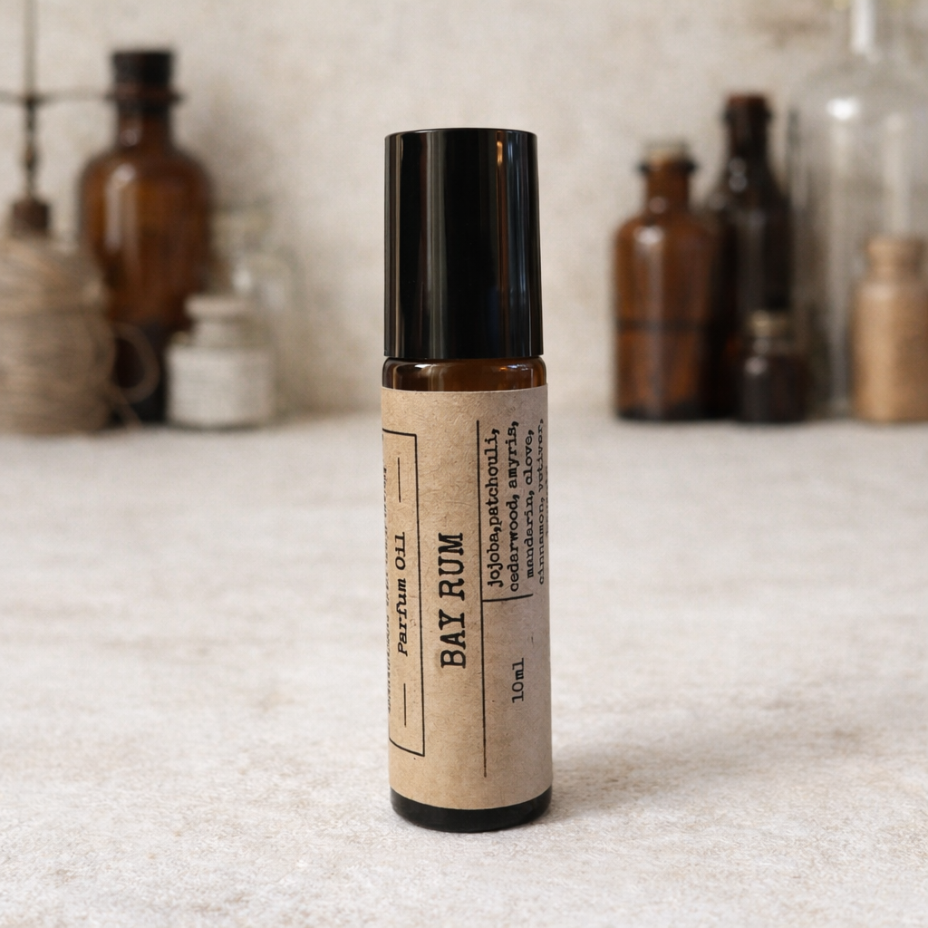 Bay Rum Aromatherapy Parfum Oil – Patchouli, Cedarwood & Spiced Citrus