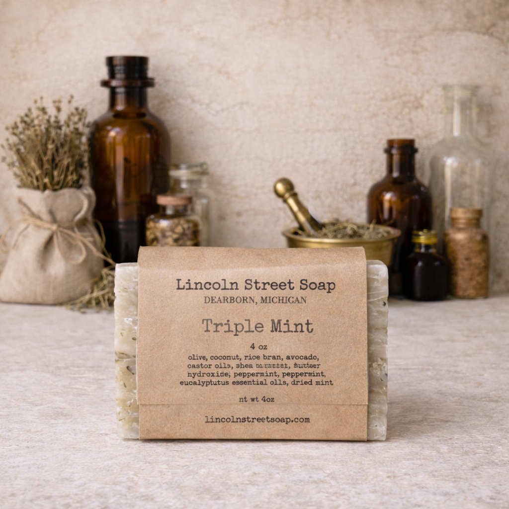 Triple Mint Bar Soap - Peppermint, Rosemary & Eucalyptus Blend