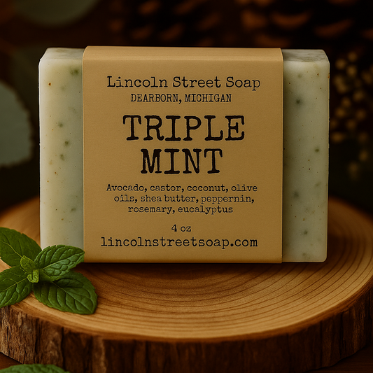 Triple Mint Bar Soap - Peppermint, Rosemary & Eucalyptus Blend