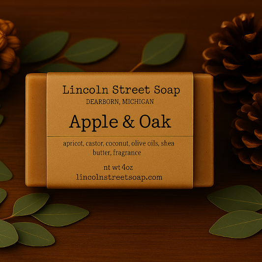 Apple & Oak Bar Soap – Cozy Apple, Warm Oak, Vanilla & Maple | Nourishing 4 oz Handmade Soap