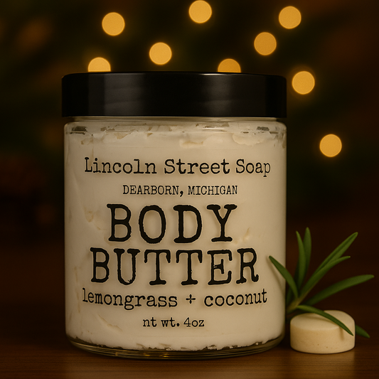 Lemongrass & Coconut Whipped Body Butter – Ultra-Nourishing, Bright & Creamy Hydration(4oz)