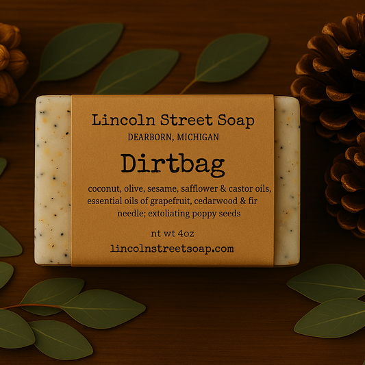 Dirtbag Exfoliating Hand Soap for Gardeners & Mechanics – Cornmeal & Poppy Seed Scrub with Cedarwood, Grapefruit & Fir