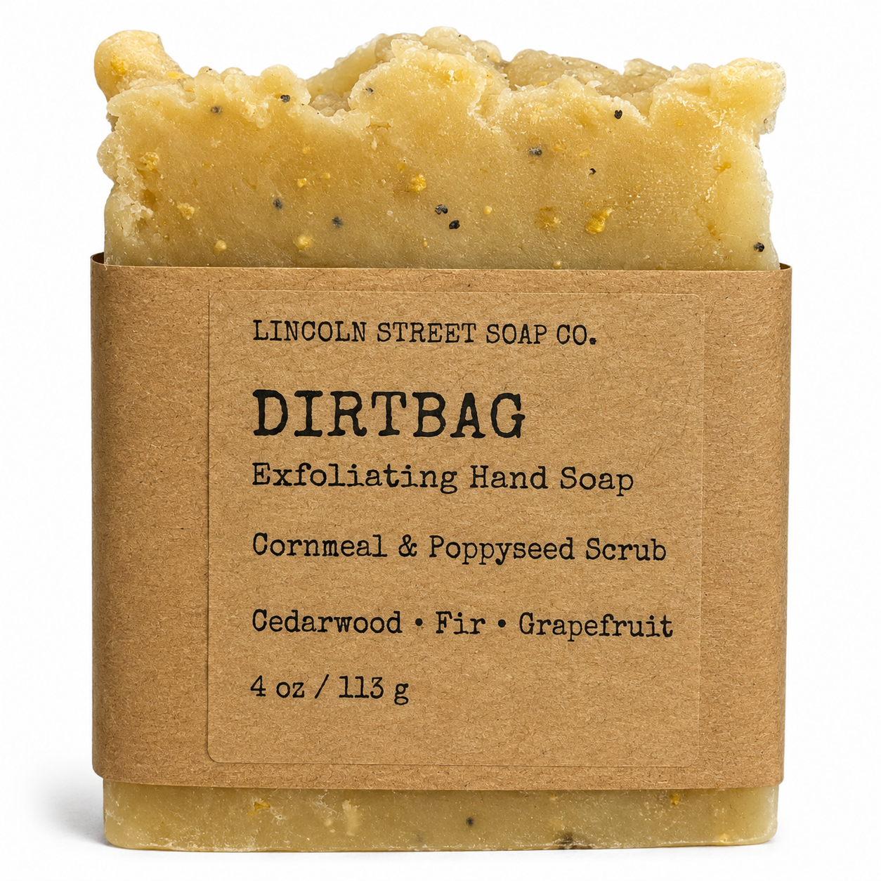 Dirtbag Exfoliating Hand Soap for Gardeners & Mechanics – Cornmeal & Poppy Seed Scrub with Cedarwood, Grapefruit & Fir