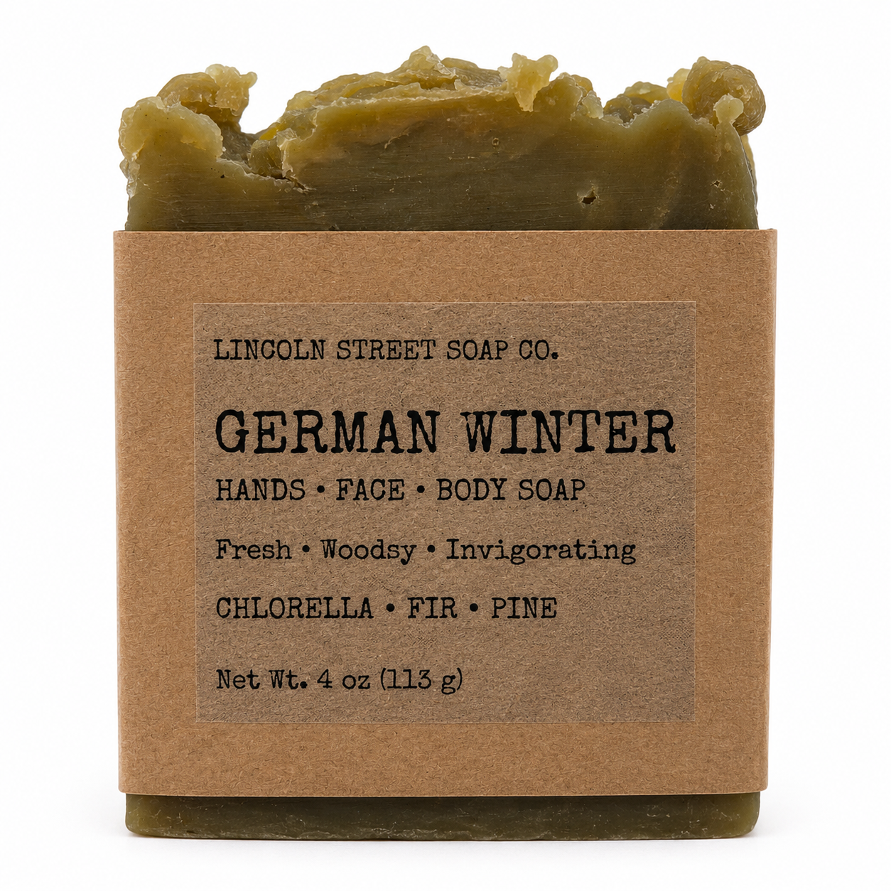 German Winter Bar Soap | Fresh Evergreen Essential Oil Soap with Cedarwood, Fir, Pine & Rosemary