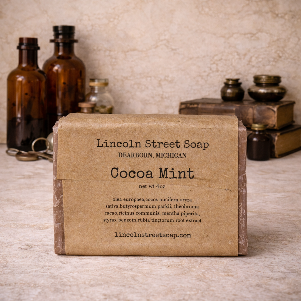 Cocoa Mint Natural Bar Soap | Peppermint & Cocoa Botanical Soap with Shea Butter