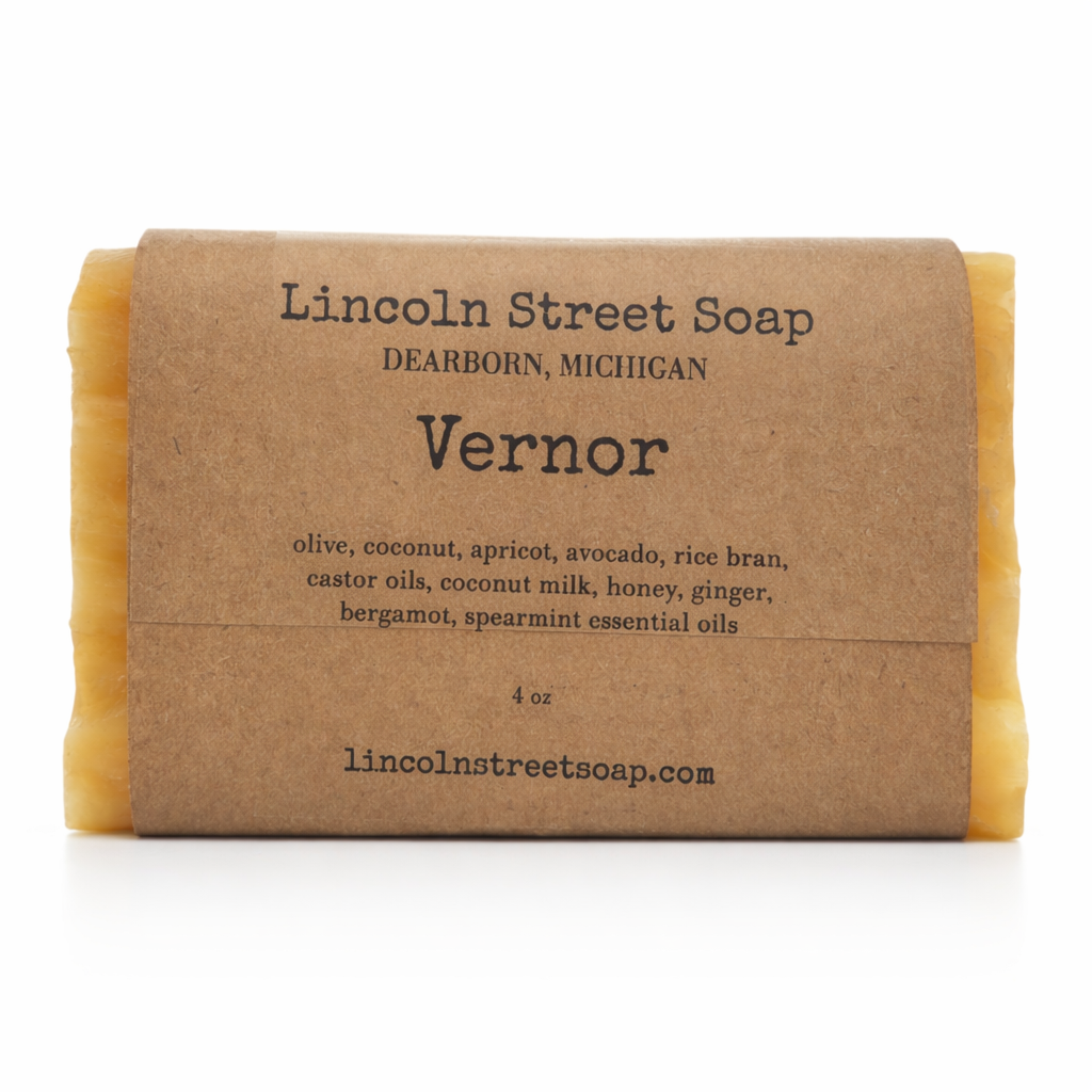 Vernor Bar Soap – Ginger Mint with Coconut Milk & Honey