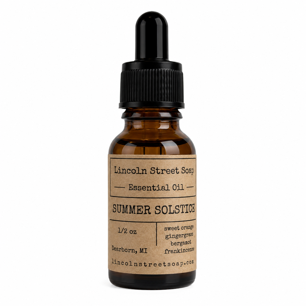 Summer Solstice Essential Oil Blend | Sweet Orange, Bergamot, Gingergrass & Frankincense | Uplifting Citrus Aromatherapy