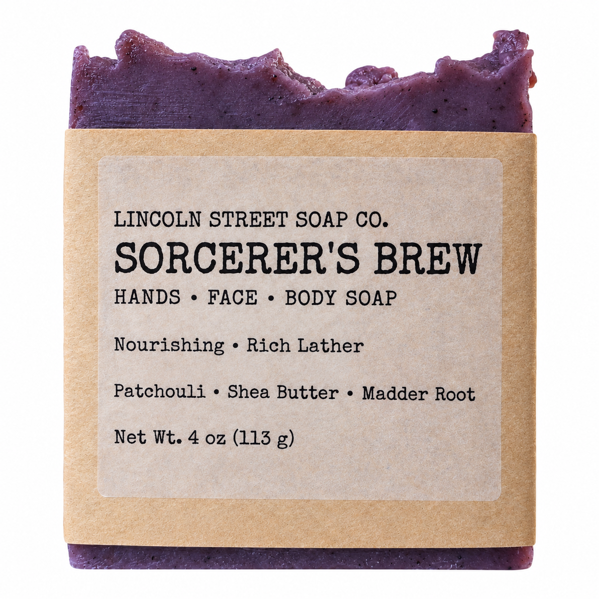 Sorcerer’s Brew Bar Soap – Patchouli, Frankincense & Myrrh Botanical Hot Process Soap | 4 oz