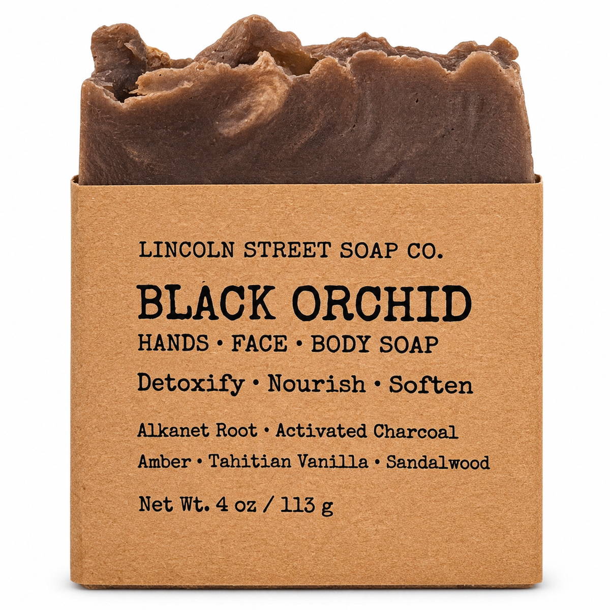 Black Orchid Soap Bar | Tahitian Vanilla, Amber & Egyptian Sandalwood | Luxury Botanical Soap