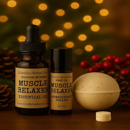 Muscle Relaxer Aromatherapy Blend – Wintergreen • Peppermint • Chamomile • Eucalyptus • Camphor • Clove • Myrrh