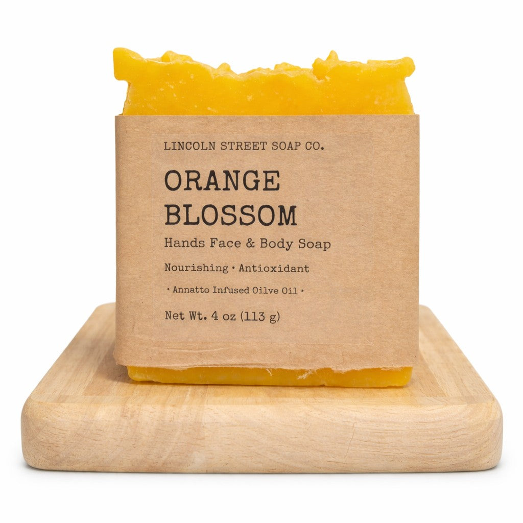 Orange Blossom Bar Soap | Bright Citrus Floral Soap with Annatto Infused Olive Oil | Handmade Natural Soap