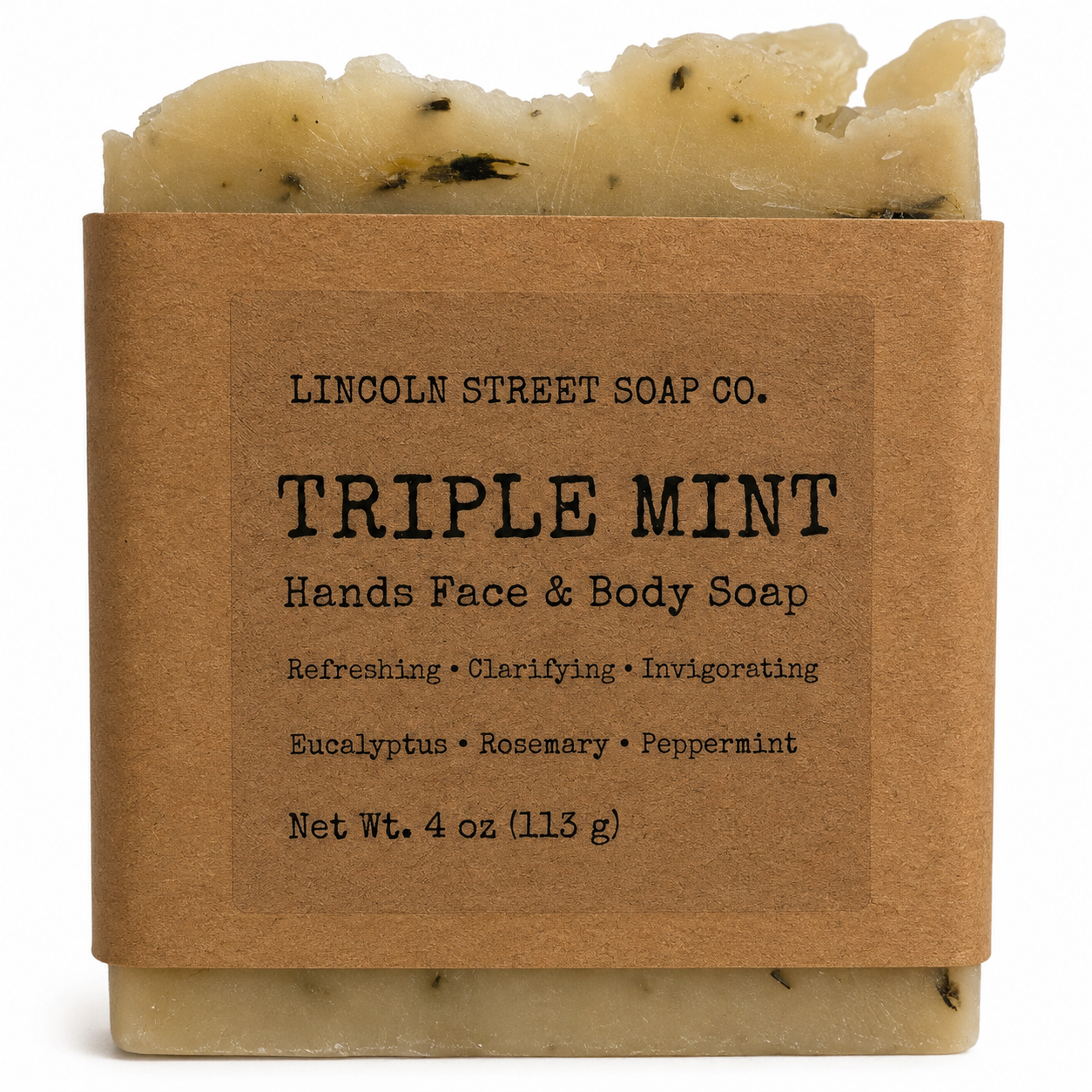 Triple Mint Bar Soap - Peppermint, Rosemary & Eucalyptus Blend