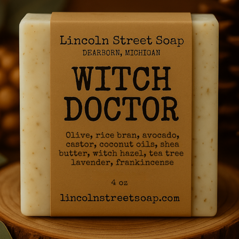 Witch Doctor Bar Soap – Herbal Cleansing Bar with Lavender, Tea Tree & Frankincense | Natural Botanical Skincare