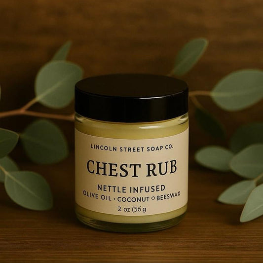 Herbal Chest Rub – Nettle-Infused Olive Oil & Essential Oil Respiratory Blend | Natural Relief Salve
